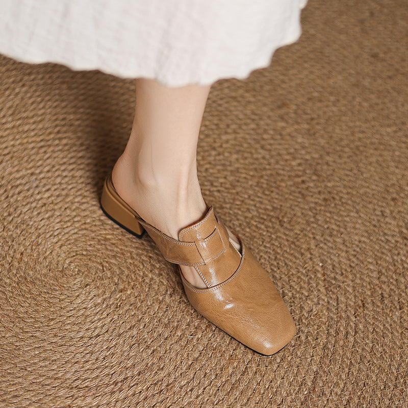 Cherry Leather Slip-Ons