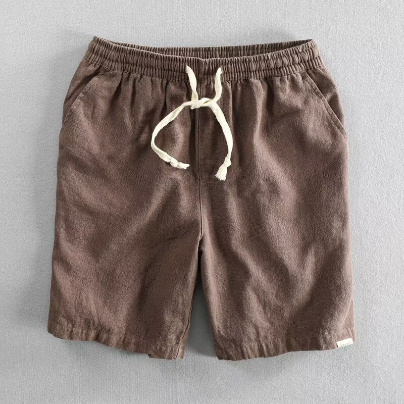 Marcello Linen Shorts in Gray