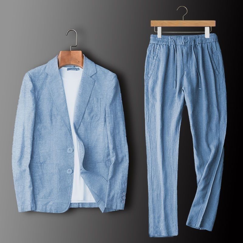 Alessandro Linen Set in Light Blue