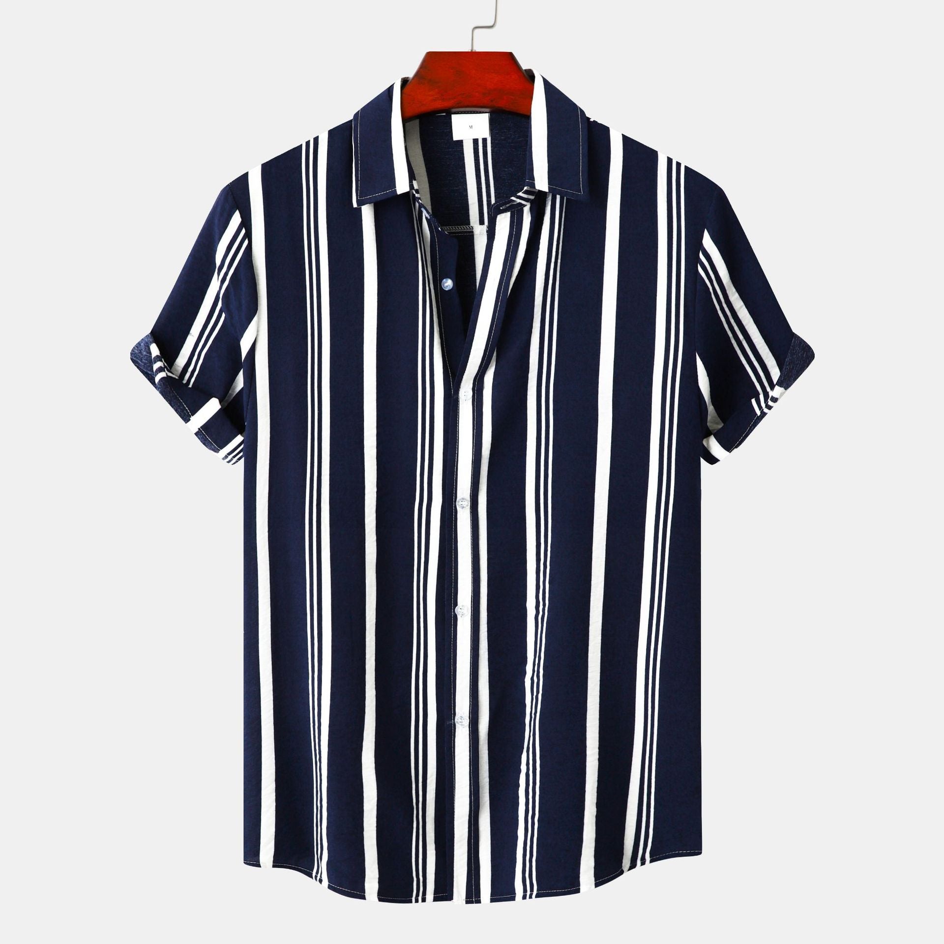 Vincenzo Striped Shirt in Navy Blue